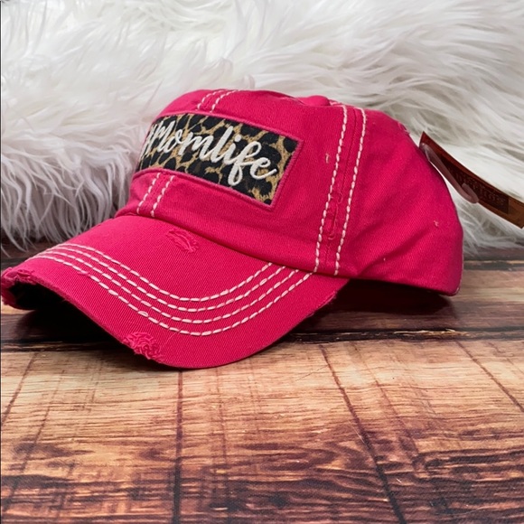 << Hot Pink & Leopard #momlife Hat Mom Life >> - Picture 5 of 5
